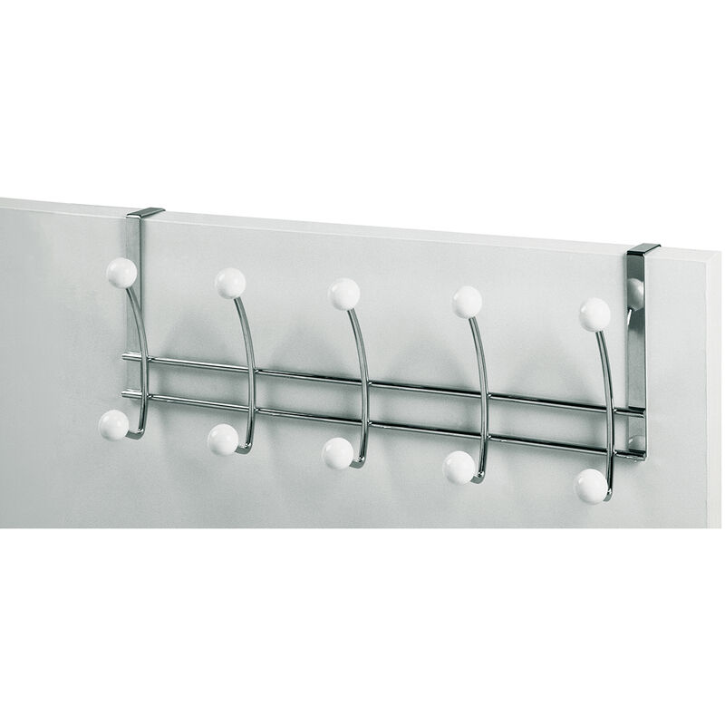 Patère 5 têtes double twin chrome blanc