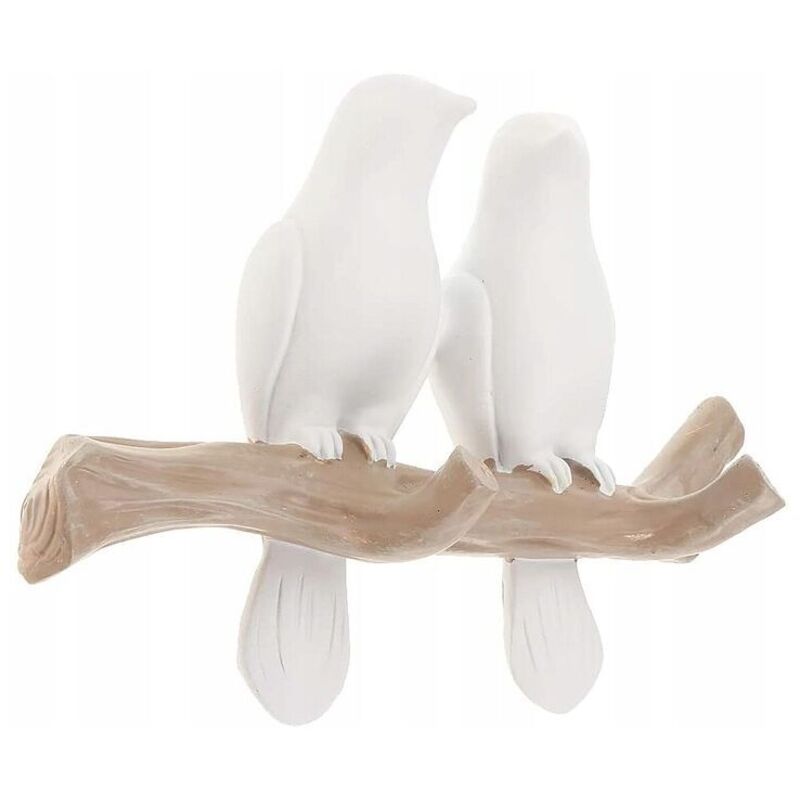Patère Design Oiseau sur Arbre, Patère Porte Clés Murale d'Entrée, Patère Décorative 2 Oiseaux