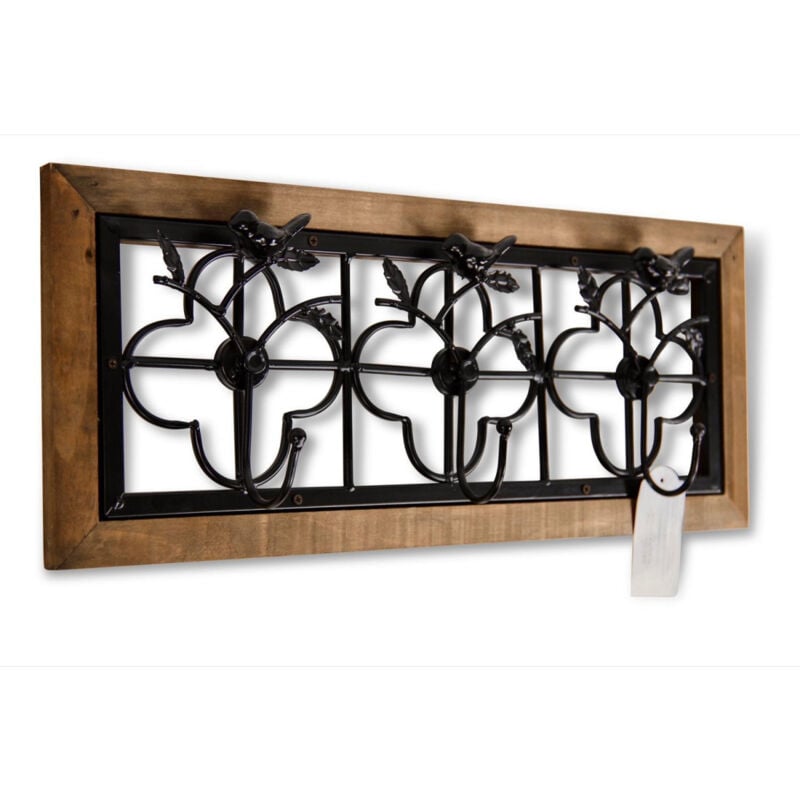 Patère portemanteau 3 accroches - Bois - Marron - Décoration d'Autrefois