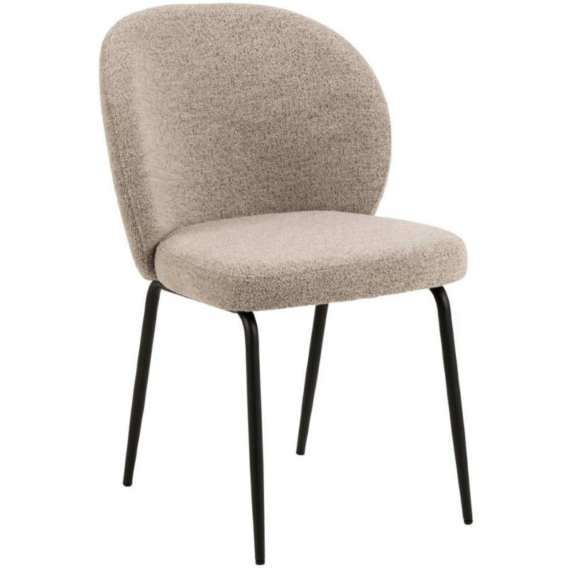 Chaise rembourrée Patricia, beige foncé, pieds en métal