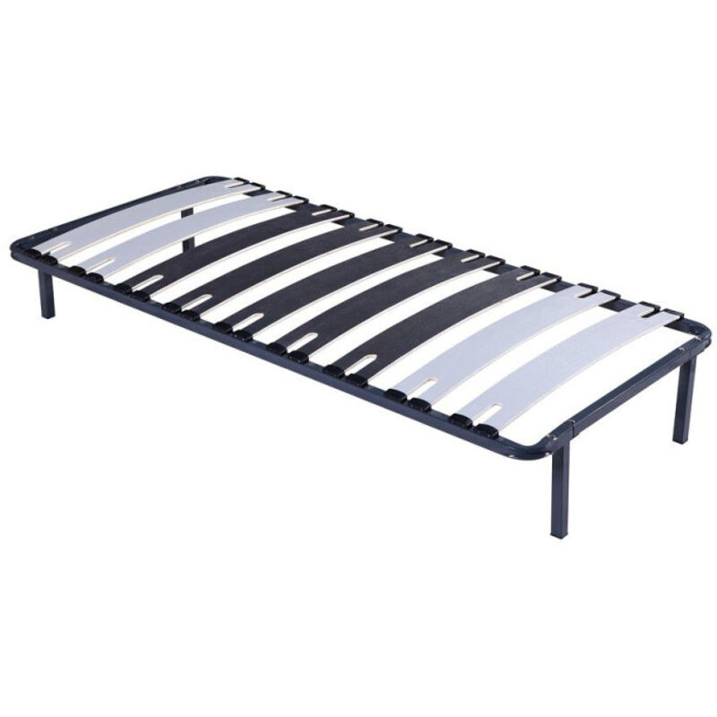 Nuits D'or - patrick - Solide et Confortable Sommier Cadre a lattes + Pieds 120x200 x 29 cm en Metal - 2 x 9 Larges Lattes de 12,5 cm - Montage