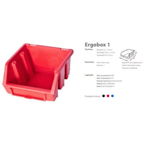 Patrol Group 1 x Ergo S Nou Boîte aux lettres empilable, rouge, ERG1CZEPG001