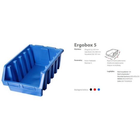 Patrol Group Ergo XL Plus - Boîte d'organisation empilable, bleu, ERG5NIEPG001
