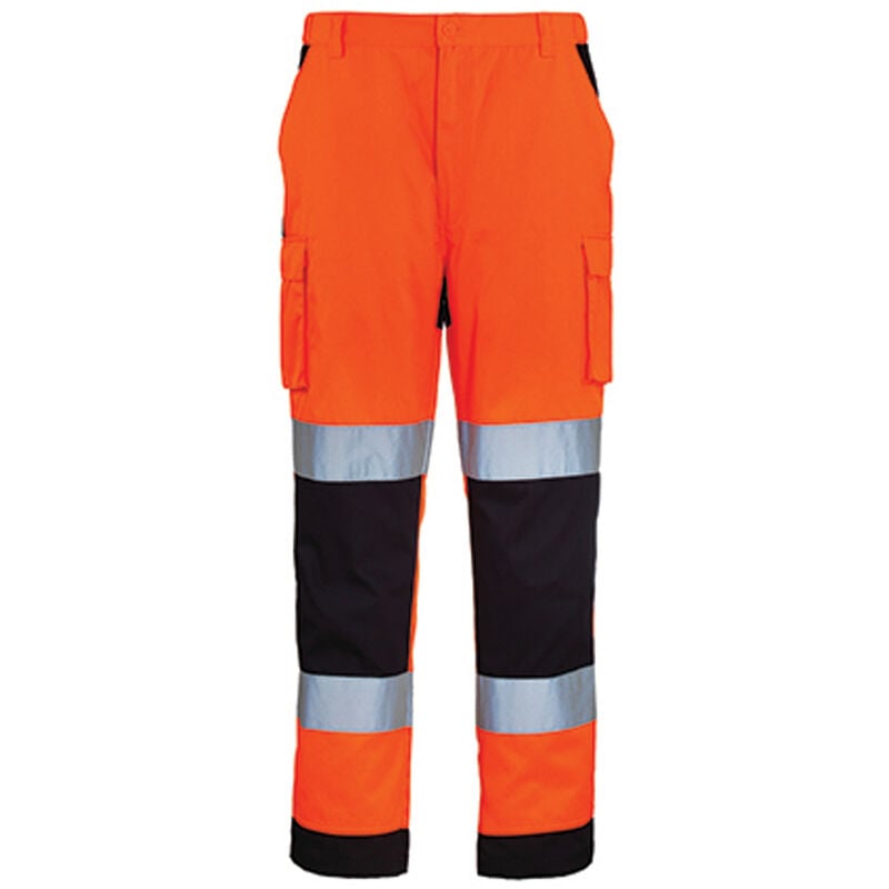 Pantalon de travail homme à haute visibilité multipoches patrol hi-viz orange/marine T2XL Coverguard 7PAOPXXL