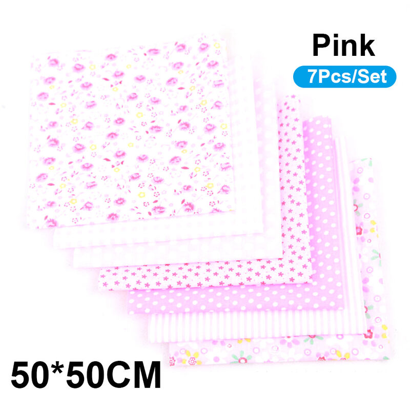 

7pcs / Set DIY Patron cuadros remiendo floral Tela de algodon Tejido de coser la tela que acolcha 500x500mm Rose