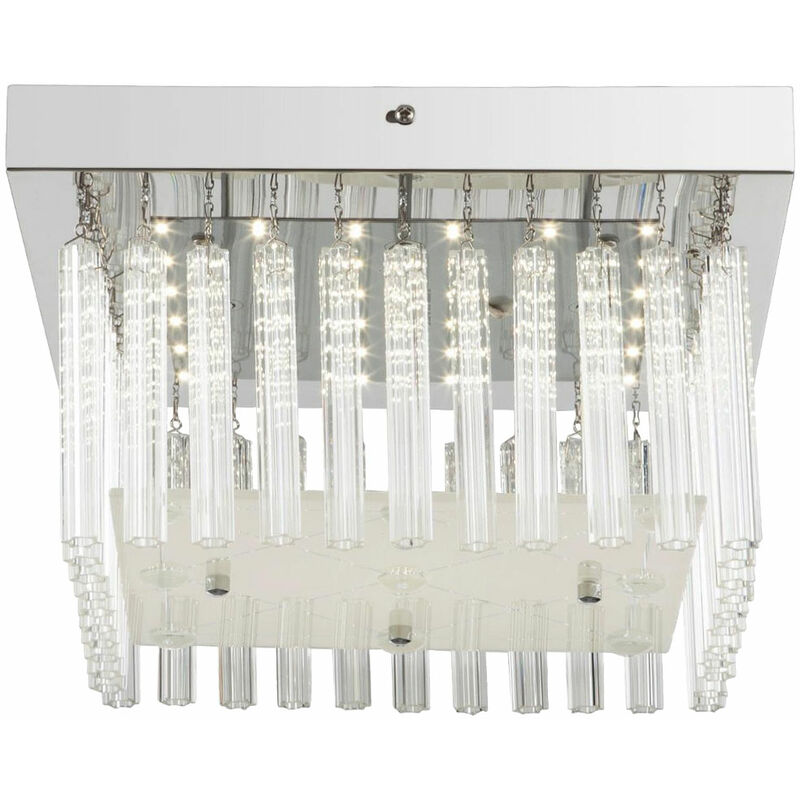 

Lámpara de techo LED de 18 vatios, luz para sala de estar, patrón de vidrio cromado, transparente Globo 68395-18