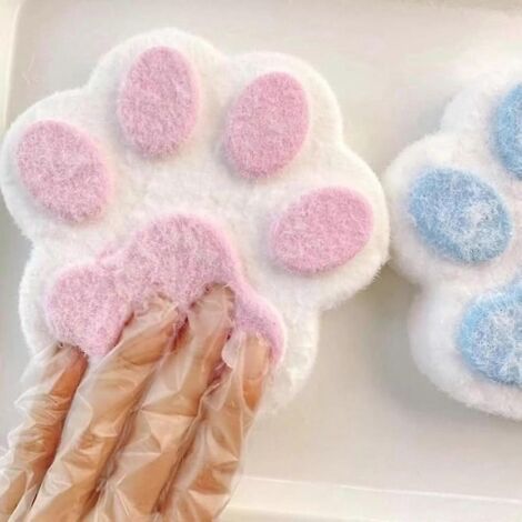 Patte de chat géante Squishy faite main Taba, Squishy Patte géante pour enfants et adultes - Rose et blanc