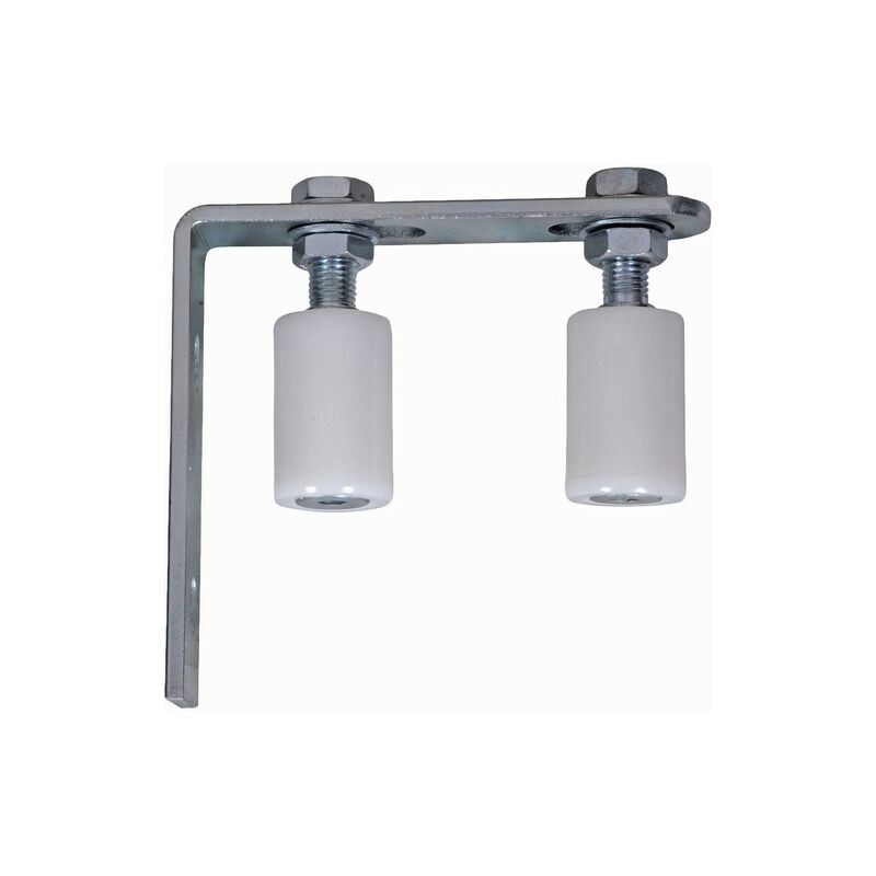 Patte de fixation d'angle avec 2 olives de guidage en nylon Ø40mm - H150mm L170mm - Réglable - à visser Deco Fer Forge