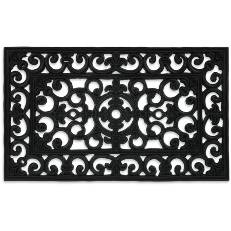 Patterned rubber door mat