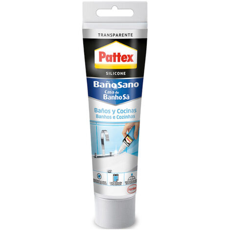 Pattex Silikon Dusche & Bad, transparent,silicone premium pour toutes les  applications dans le domaine sanitaire,résistant à l'abrasion,set de 300 ml
