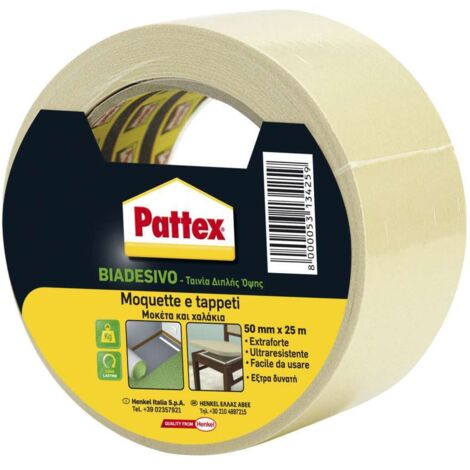 Pattex Biadesivo Moquette e Tappeti 50 mm X 25 m