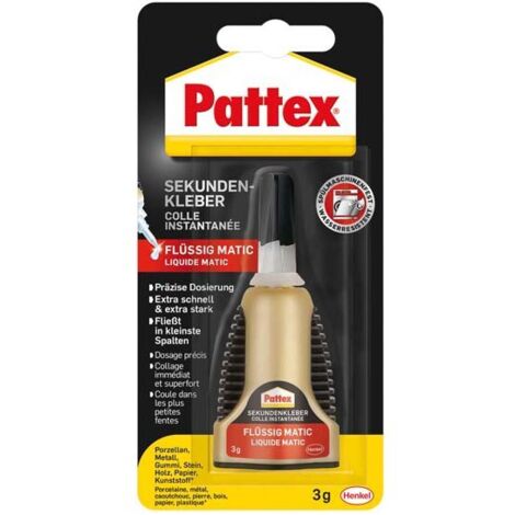 Pattex Cola instantánea líquido mataic, frasco 3g (por 6)