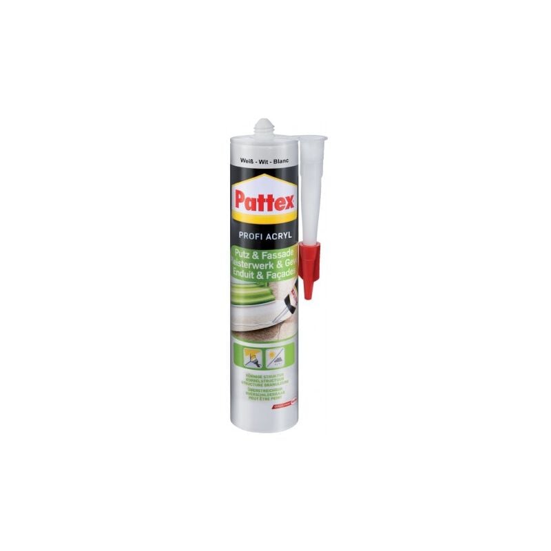 Pattex - Colle Acrylique enduit et mur 300 ml, blanc (Par 12)