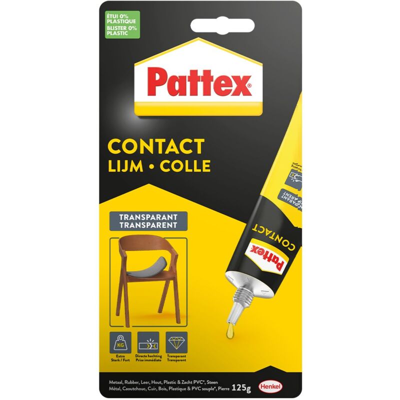 PATTEX  Colle De Contact Transparente Tube De 125 G