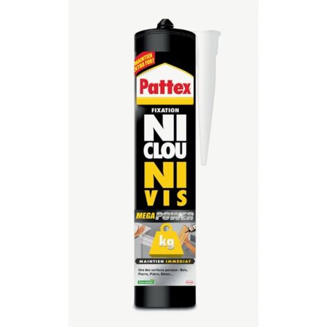 Pattex – Colle de fixation mastic acrylique 370 g – Multisupport intérieur – Prise progressive – Résistance 100 kg/cm²