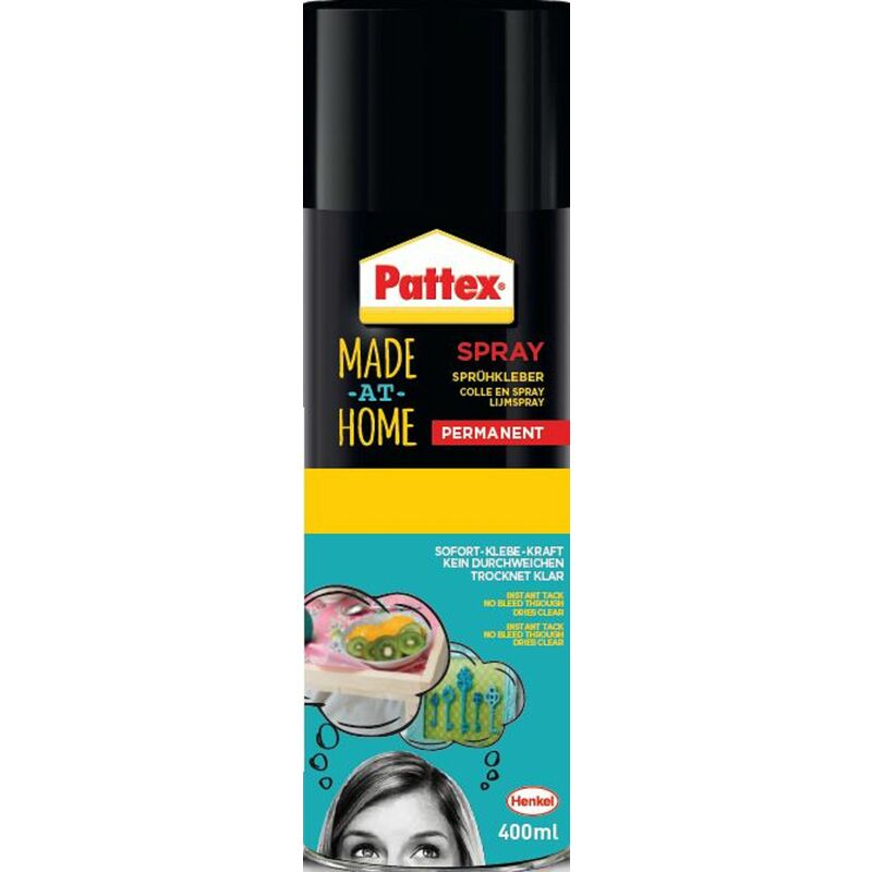 Pattex - Made At Home - Colle en spray Permanente - Colle en aérosol 400ml