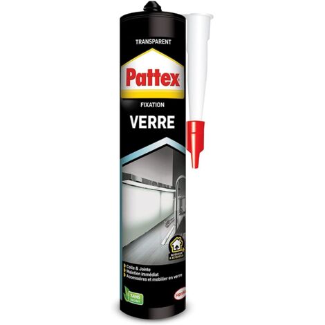 Pattex – Colle mastic de fixation verre 300gr – Pour surfaces lisses et vitrées – Résistance à l'eau – Application facile et précise