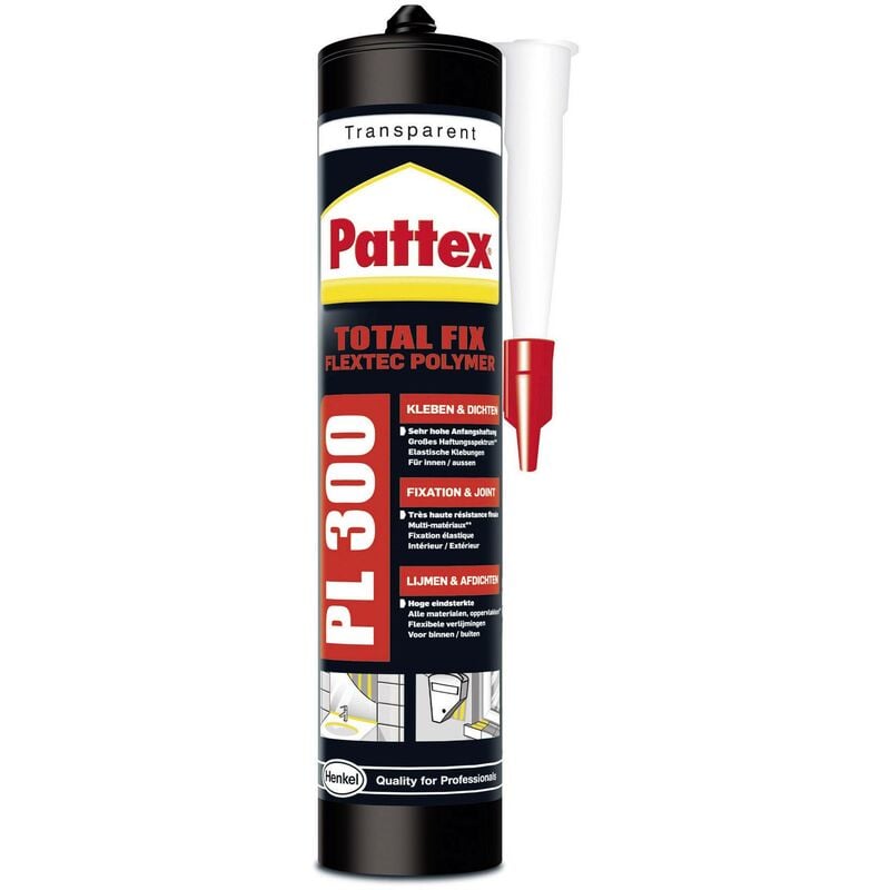 Flextec Polymer Colle de montage Couleur transparent PPL3T 300 ml S85469 - Pattex