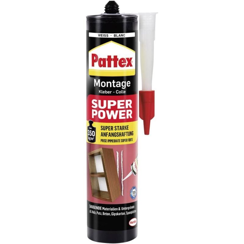 Pattex - Colle de montage Super Power PXS37 Couleur blanc 370 g