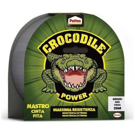 PATTEX CROCODILE NASTRO CINTA IN ROTOLO DA 20 MT IN COLORE GRIGIO