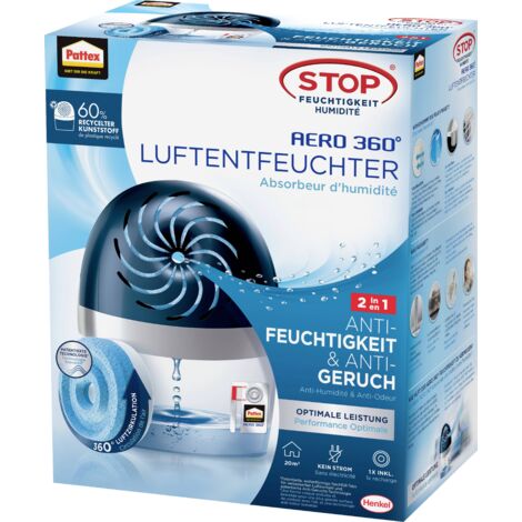 PATTEX DÉSHUMIDIFICATEUR AERO 360 ° STOP HUMIDITÉ APPAREIL, 1 PIÈCE, PLAGS