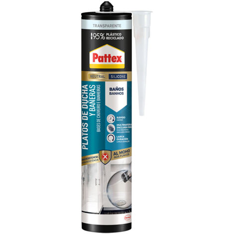 Pattex Douche & Baignoire Mastic Silicone étanche Transparent - Pattex