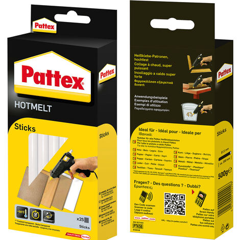 Pattex Hotmelt-Sticks, Klebesticks für die Heißklebepistole mit extrem hoher Transparenz, 1x25 Sticks