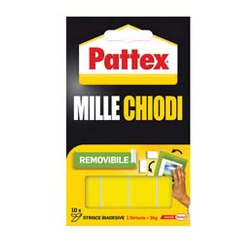 Image of Henkel - pattex millechiodi biadesivo removibile - 10 strisce MM.40X20