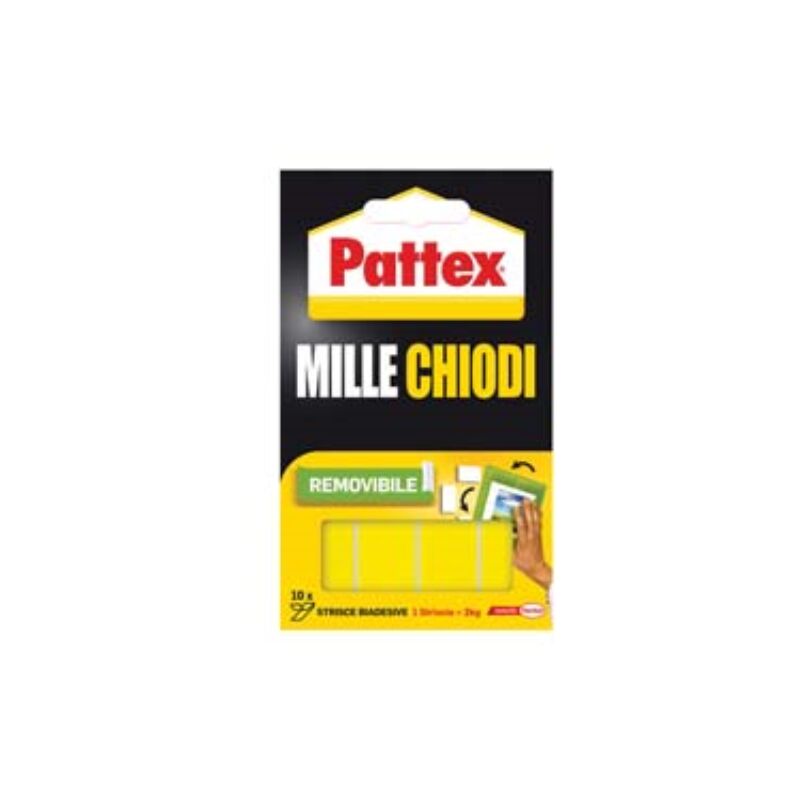 Image of Henkel - Pattex millechiodi biadesivo removibile - 10 strisce mm.40x20