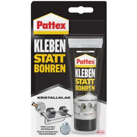 Pattex Montagekleber Kleben statt Bohren Kristallklar 90 g Tube, transparent Kraftkleber
