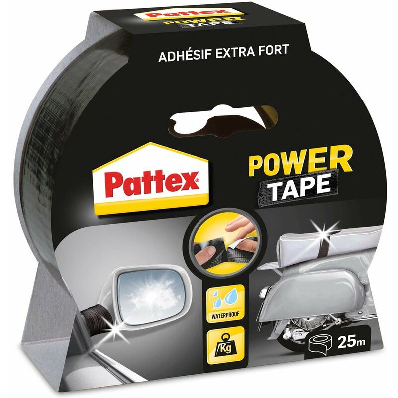 Henkel - Pattex Power Tape 1669824, Nastro adesivo in Box, 25 m, Nero (schwarz)