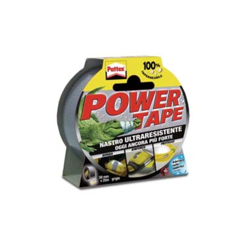 Image of Pattex nastro adesivo power tape - mm.50h. in rotoli da mt.10 colore grigio 2 blister Henkel