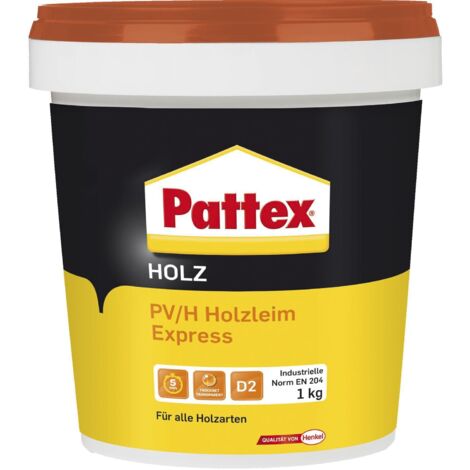 PATTEX PV/H Express Holzleim D2, gebrauchsfertig, schnell abbindend 1kg