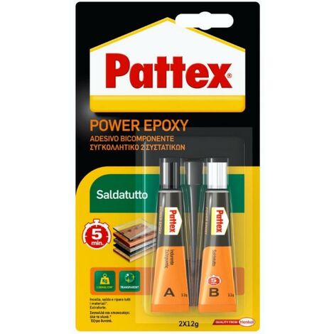 HENKEL ITALIA Pattex Saldatutto Power Epoxy Colla Bicomponente Epossidica Pattex Saldatutto 24g