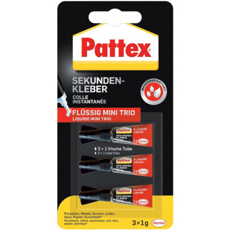 Pattex Sekundenkleber Mini Trio 3 x 1g PSMT3