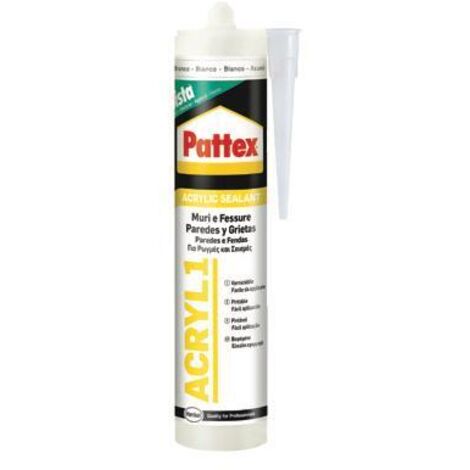 Pattex Sigillante Acrilico Acril One, Poliacrilico in Dispersione Acquosa, Effetto Intonaco, Finitura Ruvida, Uso Interno ed Esterno, Senza Solventi, Aderisce anche su Superfici Umide, Grigio, 300ml