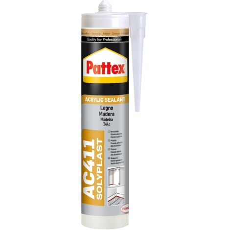 Pattex Sigillante Multiuso Acrilico AC411, Silicone per Legno, per Sigillatura di Legno, Parquet, Armadi, Infissi, Zoccolini, Verniciabile, Colore Quercia, Cartuccia da 300 ml