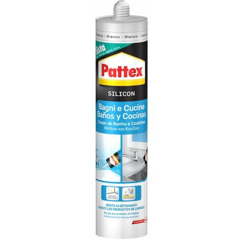 Pattex Silicone Acetico per Cucine e Sanitari - Trasparente 280 ml