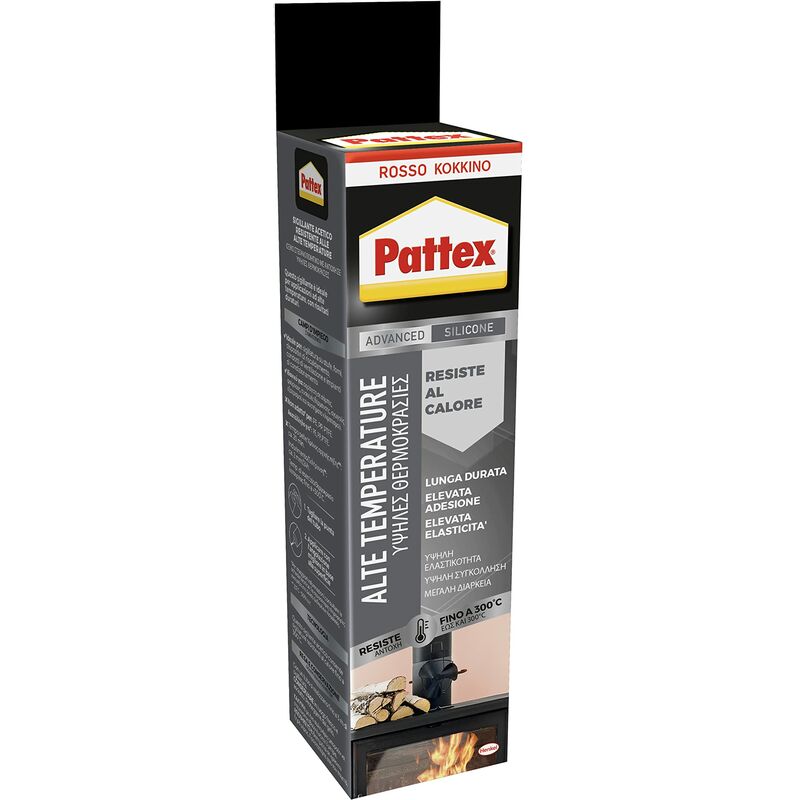 Pattex Silicone Sigillante Alte Temperature Rosso, Fino A 250 , Ace...