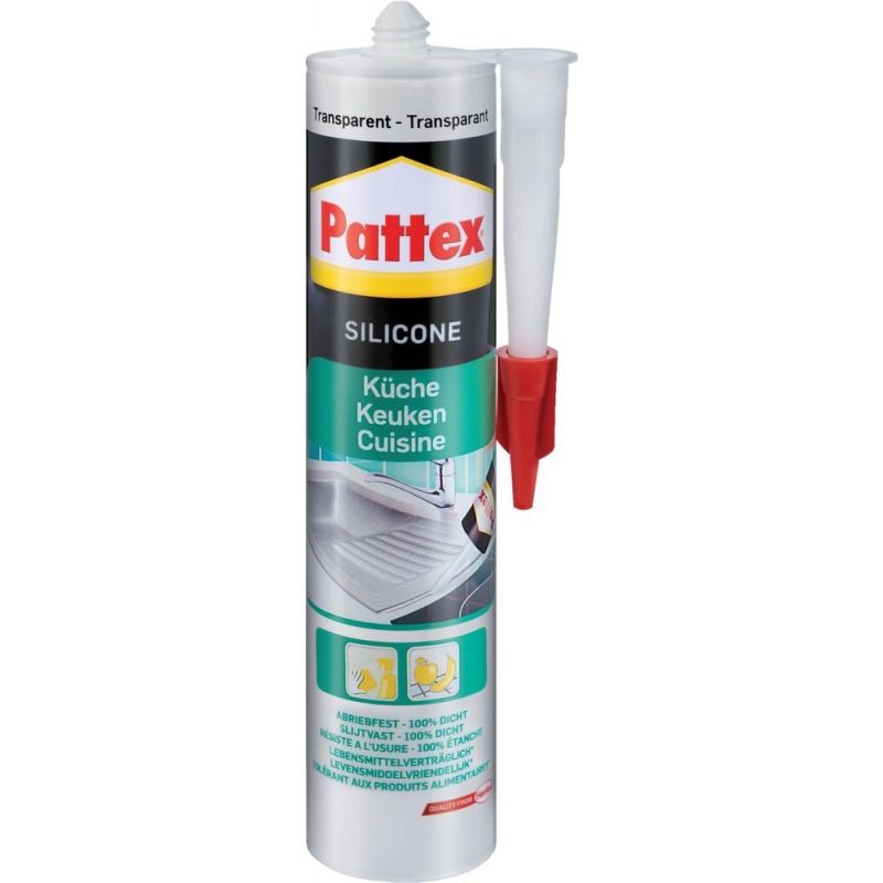 

Silicono cocina 300 ml, transparente (por 12) - Pattex