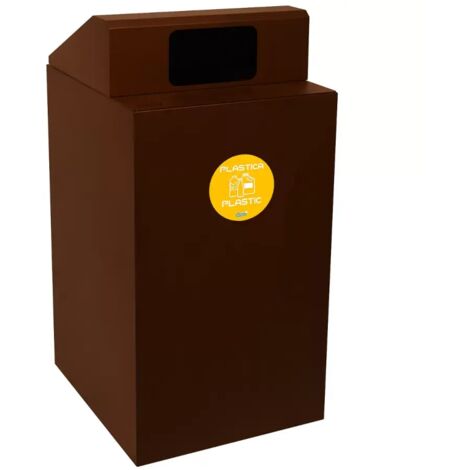 Pattumiera 100 litri acciaio corten con copertura