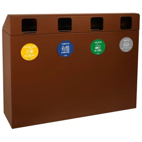 Pattumiera 240 litri acciaio corten con copertura