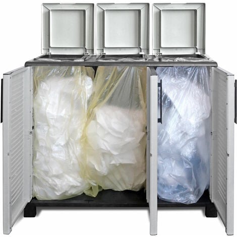 ARTPLAST Pattumiera a 3 ante cm 102x37x90h art plast per raccolta differenziata