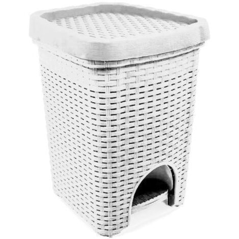 PATTUMIERA A PEDALE 16LT RATTAN BIANCO