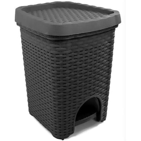 PATTUMIERA A PEDALE 16LT RATTAN GRIGIO ANTRACITE