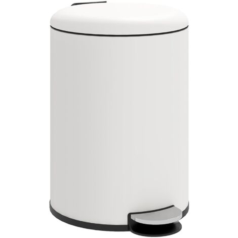 Pattumiera a Pedale 20 Litri 36x30x44,5 cm con Chiusura Silenziosa in Metallo e PP Crema