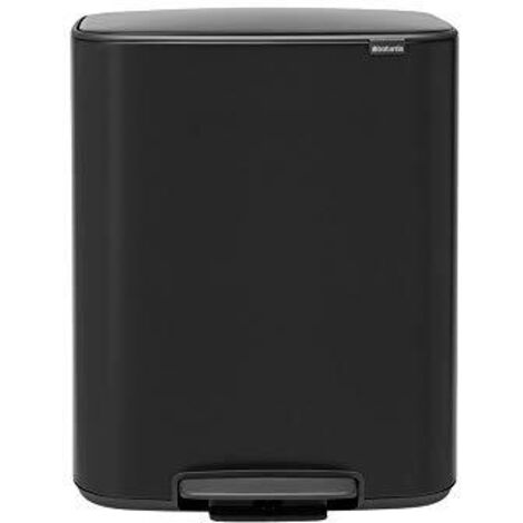pattumiera a pedale 2x30l nero opaco - 211508 - brabantia