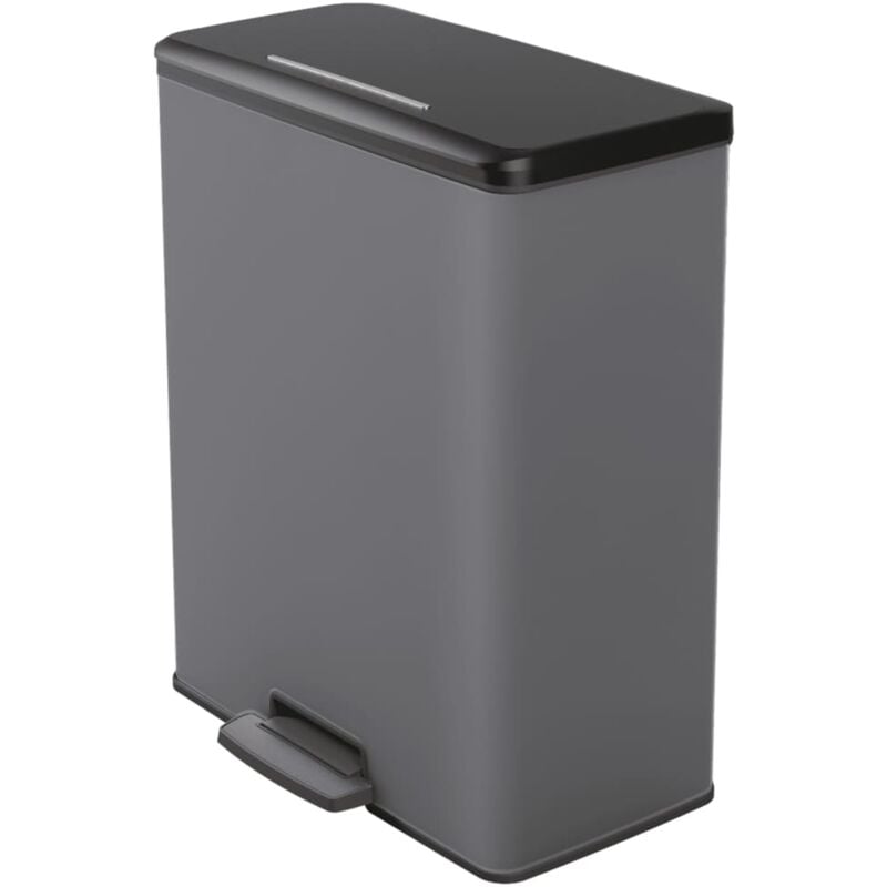 Image of Curver - Pattumiera a Pedale Doppia Deco 26L+26L Grigio Freddo