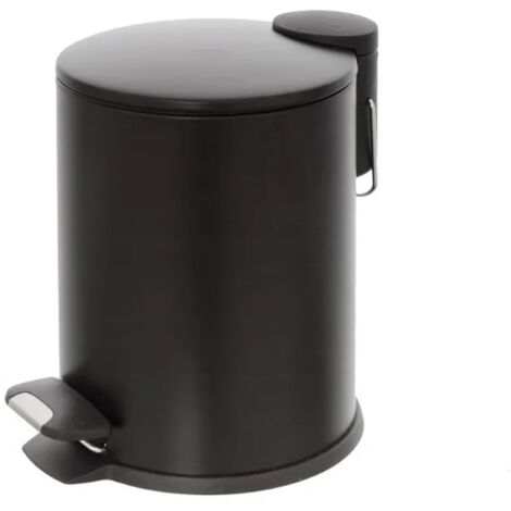 Pattumiera a Pedale in Acciaio Tonda Bagno Cucina 3 Lt Feridras - Colore: Nero