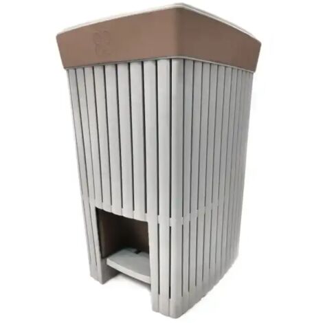 Pattumiera a Pedale Per Bagno Linea Doga da 6LT Tortora Scuro Bidoncino Bagno